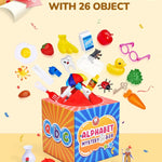 joycat mystery alphabet box for kids, 26 pcs letters sorting matching game activities