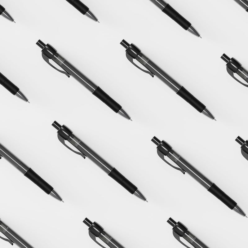 deegtran Pens Bulk, 30 Pack No Bleed Black Ink Click Pens with Soft Grip, Wholesale Retractable Ballpoint Pens for Office School, Medium Point Smooth 1.0MM