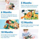 Hahaland Baby 0-6 Months Touch Feel Book, Sensory Toy for Tummy Time, Travel and Gifts for Boys and Girls