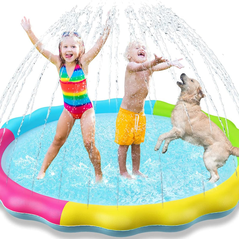 Jasonwell Splash Pad Sprinkler/ Play Mat for Kids, Outdoor Water Toys Inflatable for Baby Toddler Boys Girls Children Age 18+ Months ,Outside Backyard Dog Pool