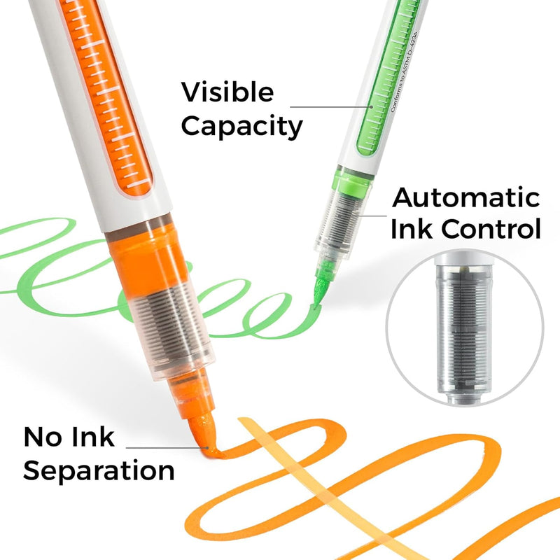 Ohuhu Acrylic Paint Markers Brush Tip: 48 Pack Automatic Ink Control Acrylic Markers High Opacity Paint Pens Water-Resistant Lightfast for Rock Painting 3D Prints Easter Eggs Wood DIY Crafts- Nahuku