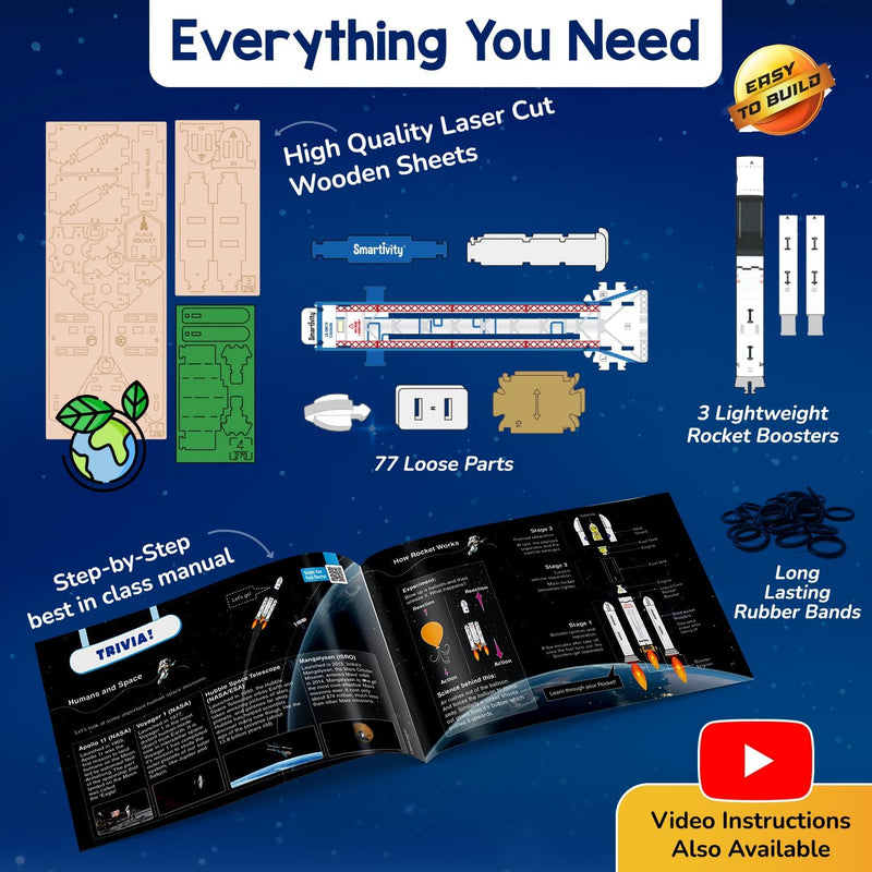 Smartivity Rocket Launcher STEM Kit for Kids, Build Your Own Rocket with Launcher
