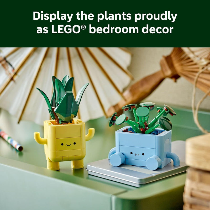 LEGO Botanicals Happy Plants Building Toy for Kids 9+ with Artificial Indoor Plants and Playroom Decor