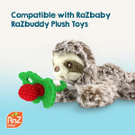 raZbaby raZberry silicone baby teether toy - berrybumps soothe babies sore gums - infant teething toy - hands free design - bpa free - easy-to-hold design - teething relief pacifier - fruit shape/red