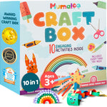 Mumaloo Arts and Crafts Kit for Kids – 10 Projects Ages 4–8 | No-mess craft box for girls & boys | Preschool homeschool art supplies | Educational gift | 3 4 5 6 7 8 year old toddler