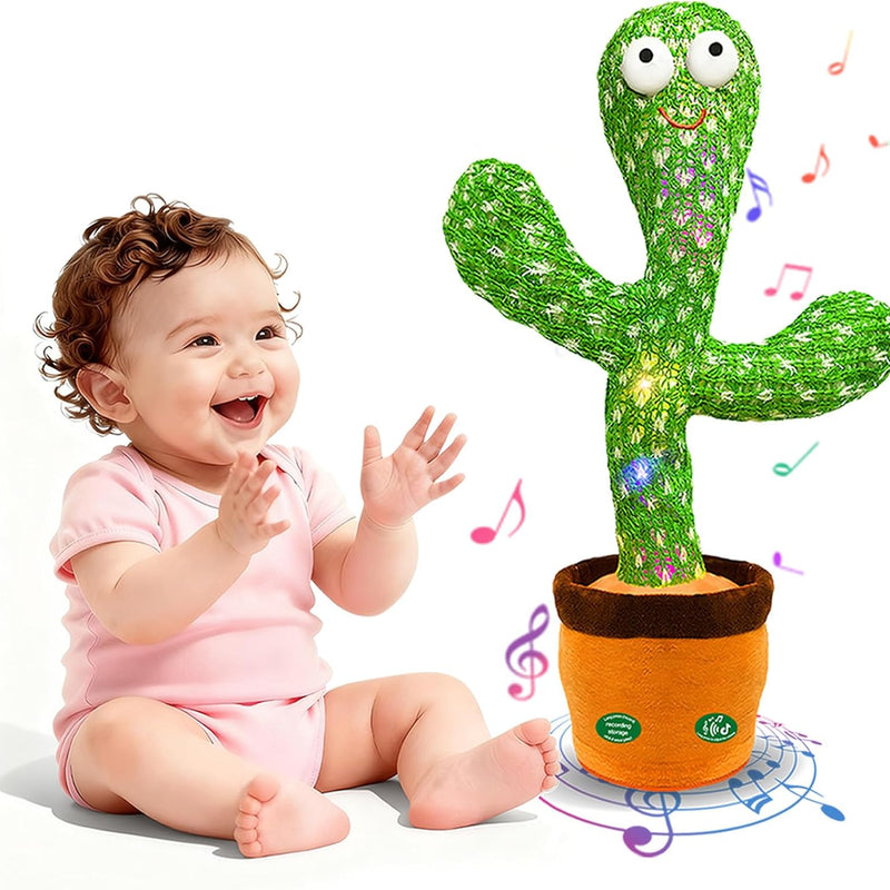 Interactive Baby Toy Dancing Talking Cactus, Singing Musical Record, Volume Adjustment for Infant 6-18 Months