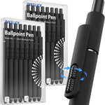9 Pack Black Ballpoint Pens - 1.0mm Medium Point Smooth Writing Black Ink Ball Point Pens Long Lasting Retractable Fidget Pens for Adults, Men, Women, School, Office (6 Pens & 3 Refills)