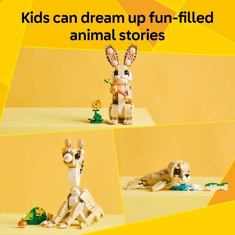 LEGO Creator 3 in 1 Cute Bunny Toy Building Set, 326-piece, 8+, 31162