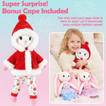 Ballerina Doll Stuffed Animals Girl Toys Age 3-8, Bunny Stuffed Animal, Ballet Dress Up Doll, Kids Pretend Play with 4 Set Clothes, Cape,Plush Bag 3 4 5 6 7 8 Year Old Girl Gifts Dance Recital Gifts