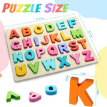 Wooden ABC Alphabet Puzzle for Preschool Learning Activities and Toddler Education