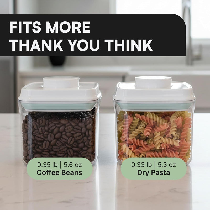 Bop Top Airtight Food Storage Containers | Pop-Top Lid | 2 Cups / 16 Oz | kitchen canister set, for flour, sugar, snacks, pasta, baking