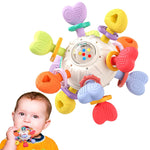 Baby Montessori Silicone Teething Toy with Rattle - Safe, BPA-Free for Teething Relief & Sensory Play, 0-12 Months