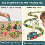 prephy domino train toys kids games - automatic stacking creative game for 3-6 year old boys and girls.