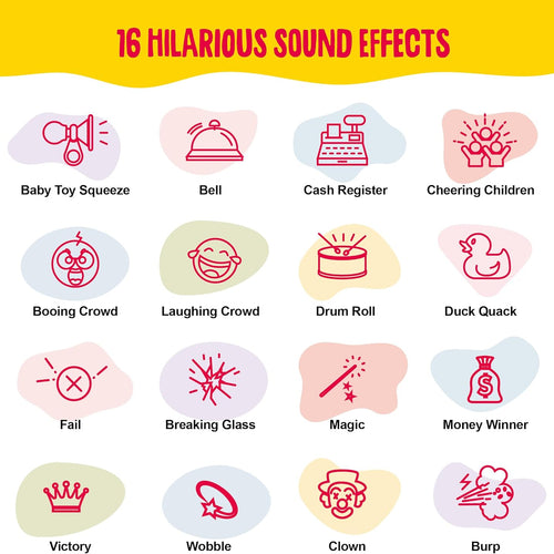 KNUCKLHEAD Sound Effects Machine for Kids - 16 Hilarious Sounds - Portable Prank Gift for 6-13 Year Old Boys