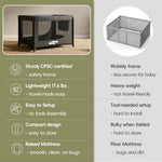 Pamo Babe Pack and Play Portable Baby Crib Foldable Playard Leightweight Travel Playpen for Tooddlers and Infant Black