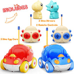 Kidz do 2 Pack Dinosaur Remote Control Cars for Kids 2-5 Years Old with Music and Light Features