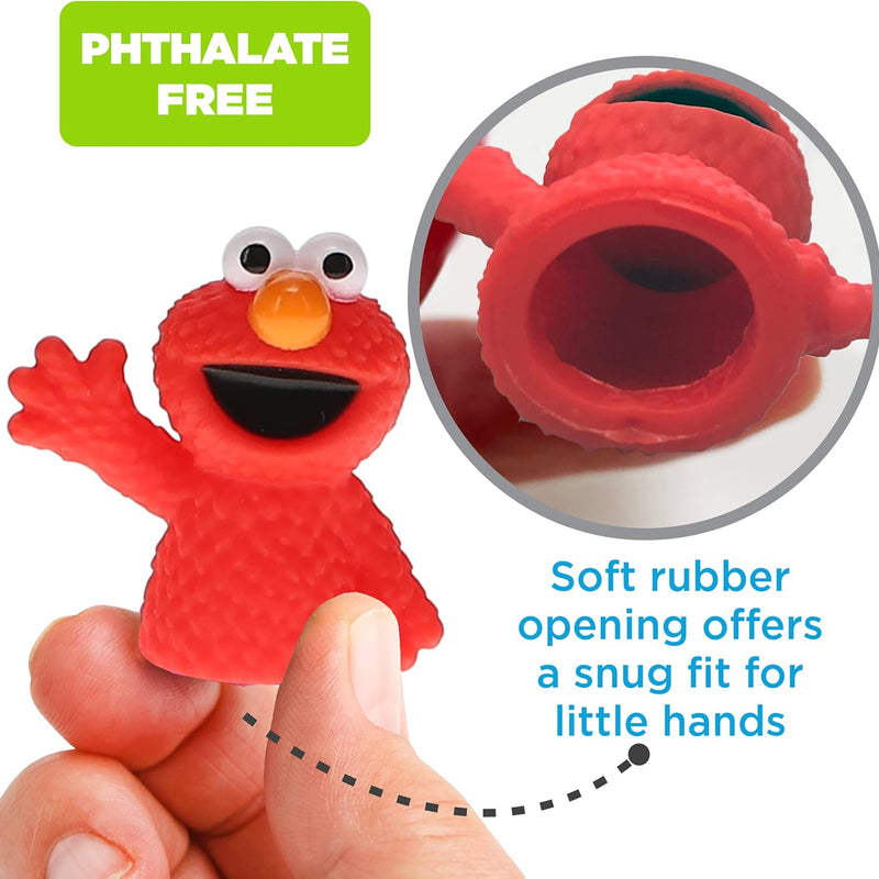 Sesame Street 10-Piece Finger Puppet Set for Toddlers & Kids | Features Elmo, Big Bird, Cookie Monster, Abby Cadabby, Oscar the Grouch | Durable PVC for Bath Time, Educational Play, and Party Favors.
