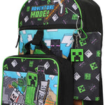 BIOWORLD Unisex Minecraft Adventure Mode 5-Piece Backpack set (Little Kid/Big Kid), Green, One size