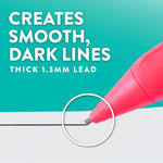 Paper Mate Handwriting Triangular Mechanical Pencils with Lead & Eraser Refills, 1.3mm, Fun Barrel Colors, 30 Count (6 Packs of 5) - Teacher Supplies, Learning to Write