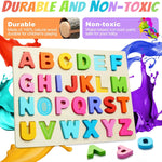 Wooden ABC Alphabet Puzzle for Preschool Learning Activities and Toddler Education