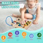 Hoarosall Montessori Busy Board for 1-3 Year Old Boys and Girls, Travel Educational Learning Toy