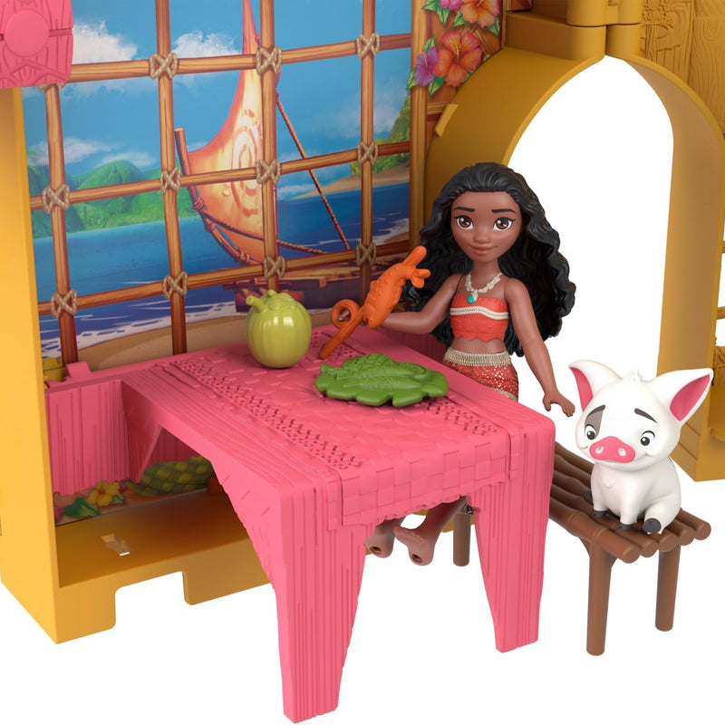 Mattel Disney Princess Toys, Moana Storytime Stackers Doll House with Moana Small Doll, 1 Animal Friend & 9 Accessories, Inspired by Disney Movie