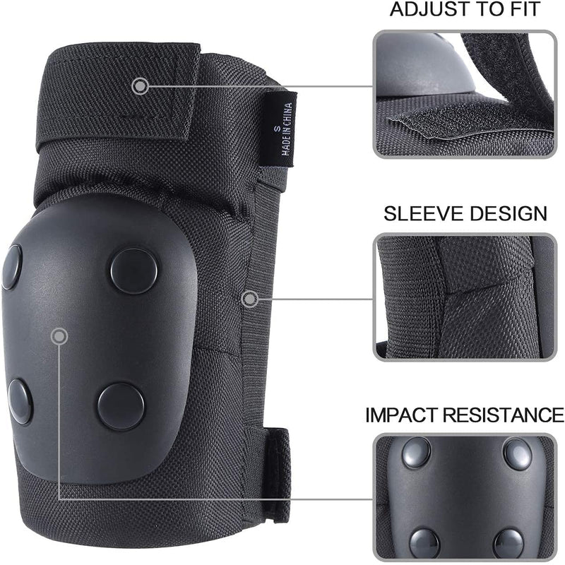 adult 6 in 1 protective gear set for skateboarding biking roller skating cycling sports black