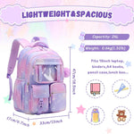 PIG PIG GIRL Kids Backpack for Girls - School Bags for Middle School Students - Book Bag for Elementary Primary - Kawaii Ita Backpack - Purple