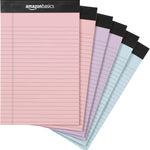 Amazon Basics Wide Ruled Lined Writing Note Pads for Office Supplies, 8.5" x 11.75", White, 12-Pack of 50 Perforated Sheets