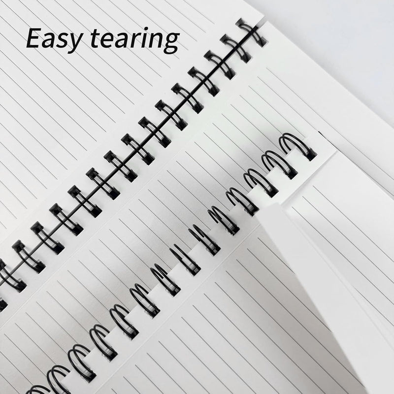 Lined Spiral Notebook A4 Large Black Journal 8.5" x 11"-4 Pack 7mm College Ruled Hardcover Notebooks 160 Pages 100GSM Thick Paper for Note Taking School Office Supplies