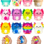 12PC Axolotl Squishy Toys – Soft Slow Rising Stress Relief Sensory Fidget Toys for Kids Girls – Classroom Rewards, Birthday Party Favors, Treasure Box Prizes
