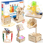 Poraxy STEM Kit for Kids Age 8-10, 6 in 1 Science Kit with Wooden 3D Puzzles and Toys