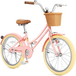 12-20 inch girls' bike with training wheels, pink, adjustable seat & handlebars, sturdy brakes & durable tires