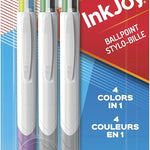 Paper Mate InkJoy Quatro Retractable Ballpoint Pens, 4 Colors in 1 Pen, Medium Point (1.0mm), 3 Count - Convenient, Note-Taking, Comfortable Grip, Ultra Smooth Ink