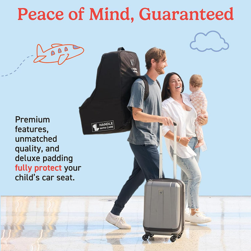 J.L. Childress Padded Backpack Car Seat Travel Bag - Deluxe, Black