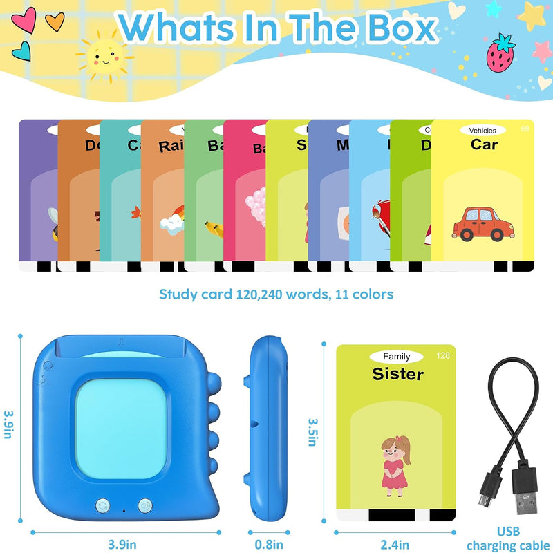 Talking Flash Cards,Kids Toddler Flash Cards with 240 Sight Words | Montessori Toys Autism Sensory Toys,Speech Therapy,Learning Educational Gifts for Age 4 5 6 Years Old Boys and Girls