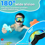 Vvinca Swim Goggles with Nose Cover, 2 Pack Wide View Diving Mask Anti-Fog UV No Leak Toddlers Swimming Goggles for Kids 3-15