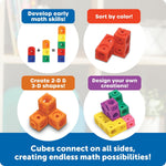 Learning Resources MathLink Cubes - 100-piece set for kids aged 5+ with STEM activities and math manipulatives