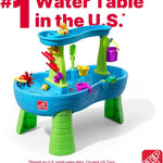 Step2 Rain Showers Splash Pond Toddler Water Table, Outdoor Kids Water Sensory Table, Ages 18+ Months, 13 Piece Water Toy Accessories, Blue & Green