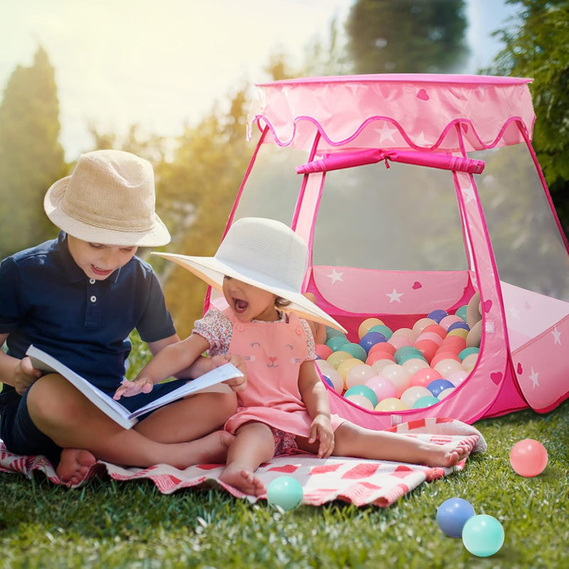 Crayline Pop Up Princess Tent with Star Light for Baby Girl Birthday Gift