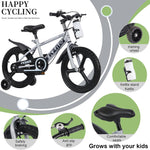 High-quality 16-18 inch steel frame kids bike with training wheels and adjustable seat for growing kids