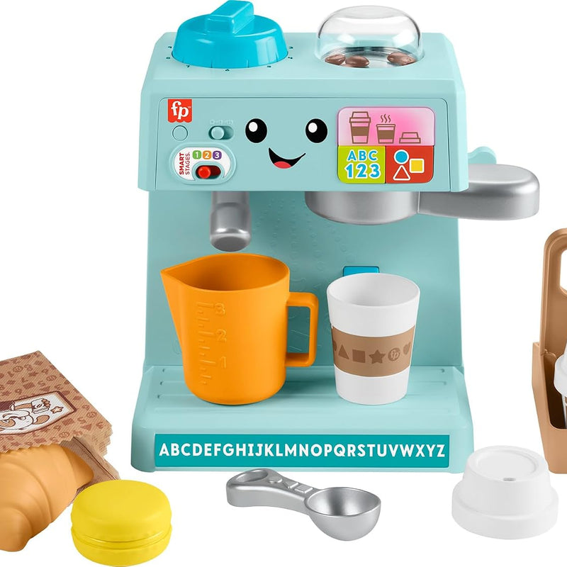 Fisher-Price Toddler Toy Laugh & Learn Coffee Café Musical Playset with Educational Songs & 10 Pretend Play Pieces for Kids Ages 18+ Months​