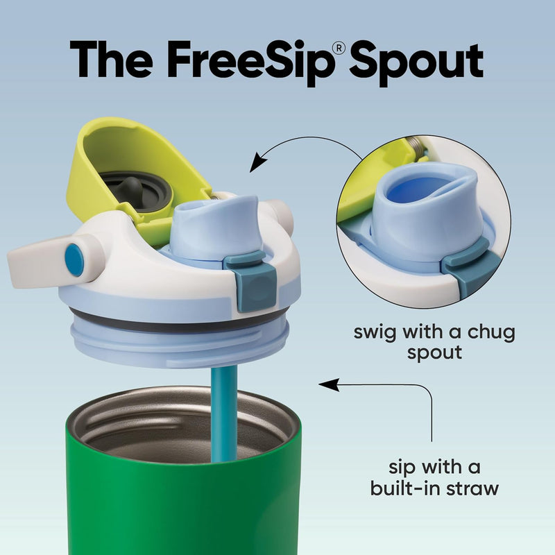 Owala FreeSip Sway Insulated Stainless Steel Water Bottle with Two-Way Spout, Built-In Straw and Bucket Handle, Made for Travel, School, and Sports, BPA Free, Leak Proof, 30 oz, Putting Green