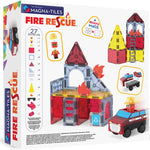 MAGNA-TILES Fire Rescue 27-Piece Magnetic Construction Set, The Original Magnetic Building Brand