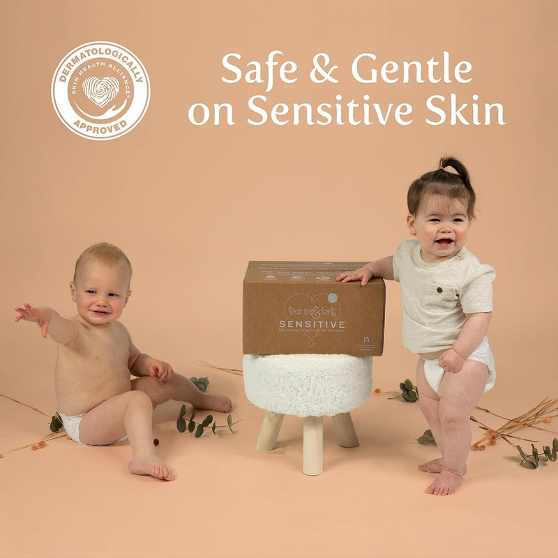 Earth & Eden Sensitive Baby Diapers, Size 3, No Harsh Chemicals, 222 ct | Eco-Conscious, Hypoallergenic, No Harsh Chemicals, Dermatologically Approved