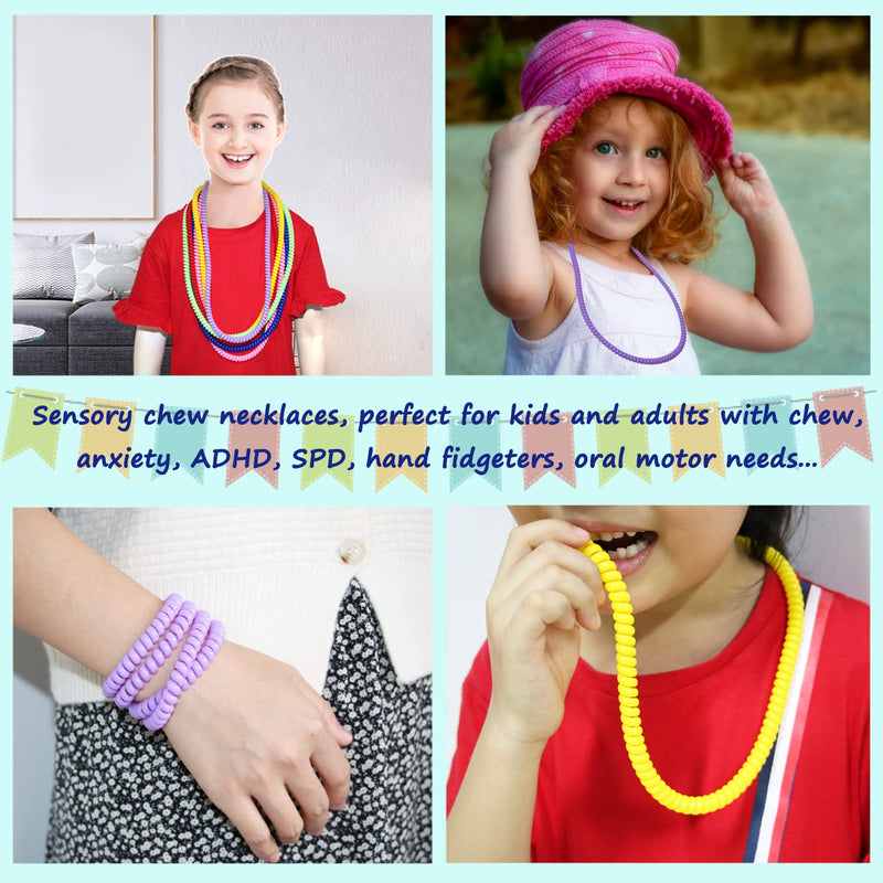 6 Pack Sensory Chew Necklaces For Kids With Autism, ADHD, SPD