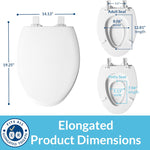 Mayfair NextStep2 Toilet Seat with Built-In Potty Training Seat, Slow-Close, Removable that will Never Loosen, Elongated, White