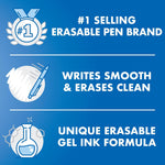 Pilot FriXion Synergy Clicker Erasable, Refillable, Retractable Gel Ink Pens, Extra Fine Point 0.5 mm, Pack of 5, Black Ink, FriXion Erasable Pens 0.5 - Ideal for School & Office Writing