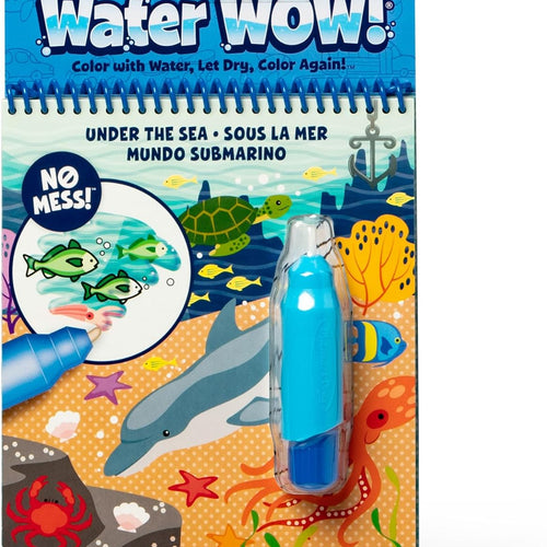 Melissa & Doug On The Go Water Wow! Mess Free Coloring Book, Reusable Water-Reveal Activity Pad, Under The Sea, Travel Toys, Party Favors, for Toddlers & Kids Ages 3+ - FSC Certified