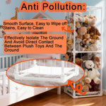 Large Stuffed Animal Storage Organizer, Creative PVC Stuffed Animals Storage Zoo Cage, Vertical Space Saving Large Capacity Plush Toy Zoo Holder for Kidroom Playroom-White